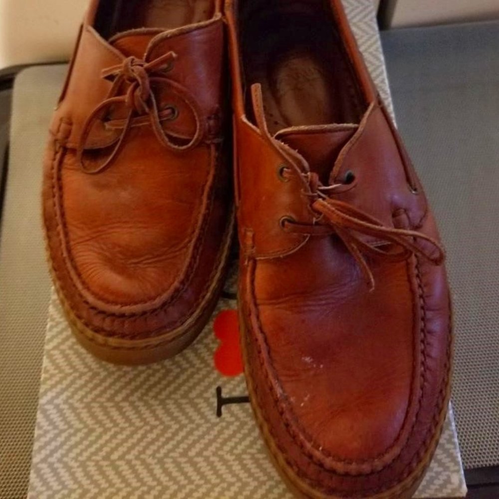 Bostonian Hand Sewn Made in Brazil Brown Leather Tie Shoes, Size 8 1/2